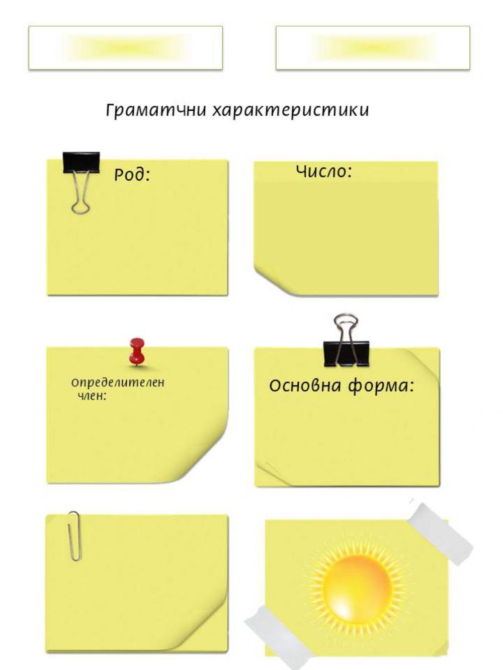 Граматични характеристики на съществително