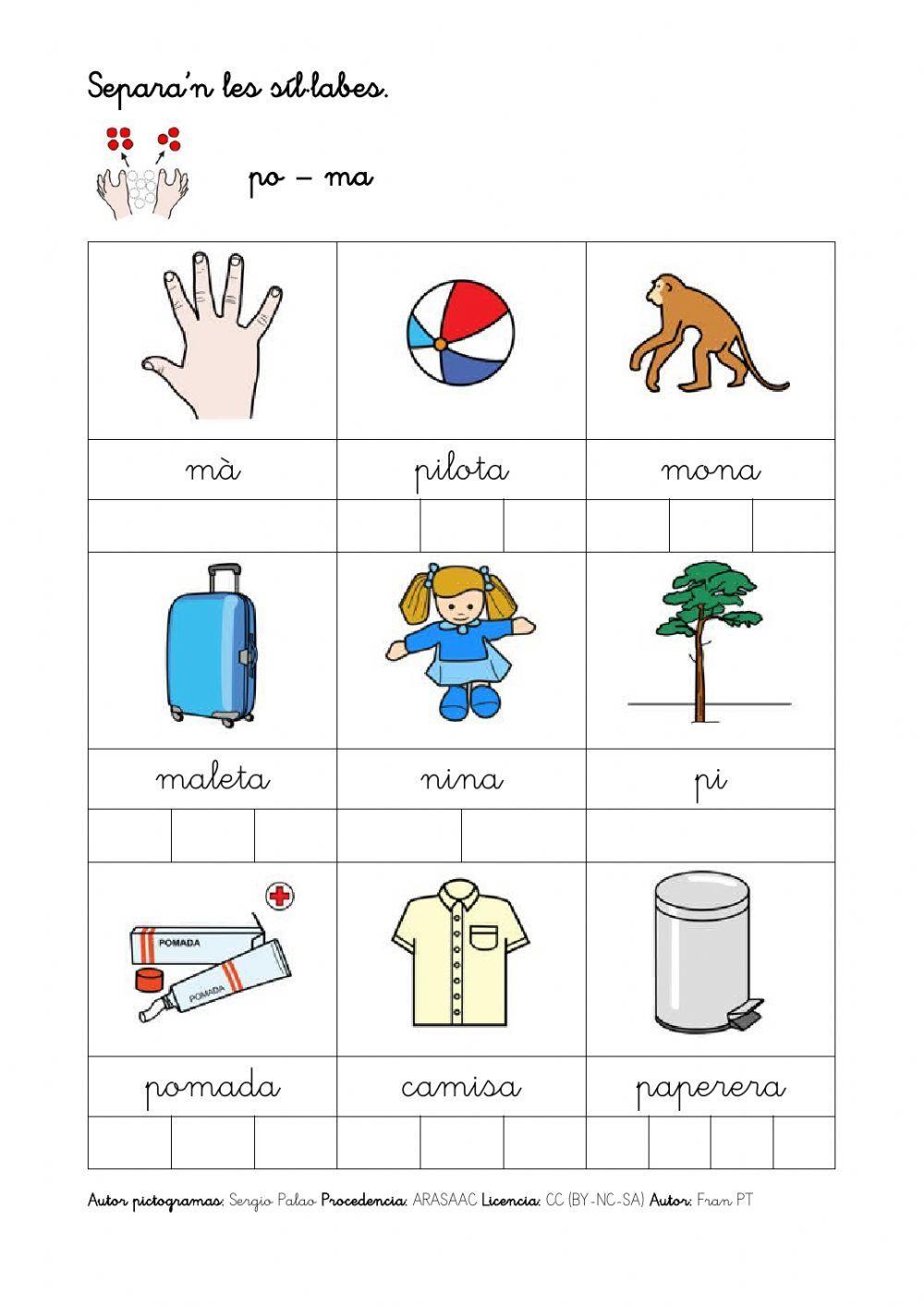 Ordenar síl·labes 1