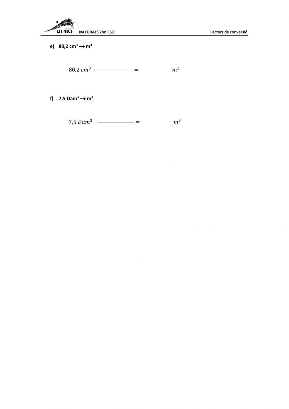 Factors de conversió - Part 1