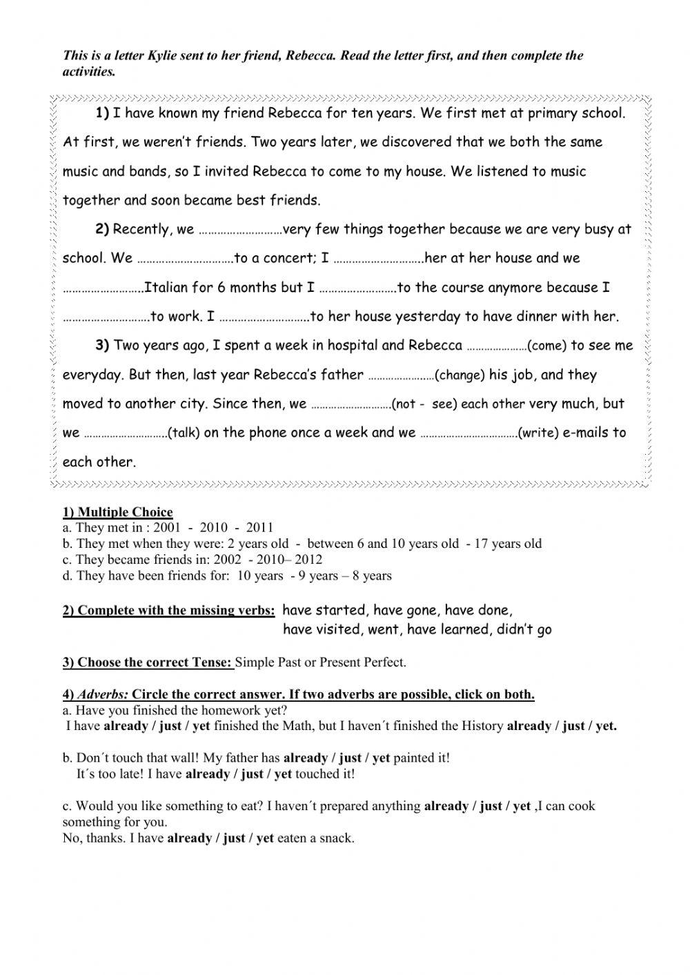 Present Perfect vs Simple Past