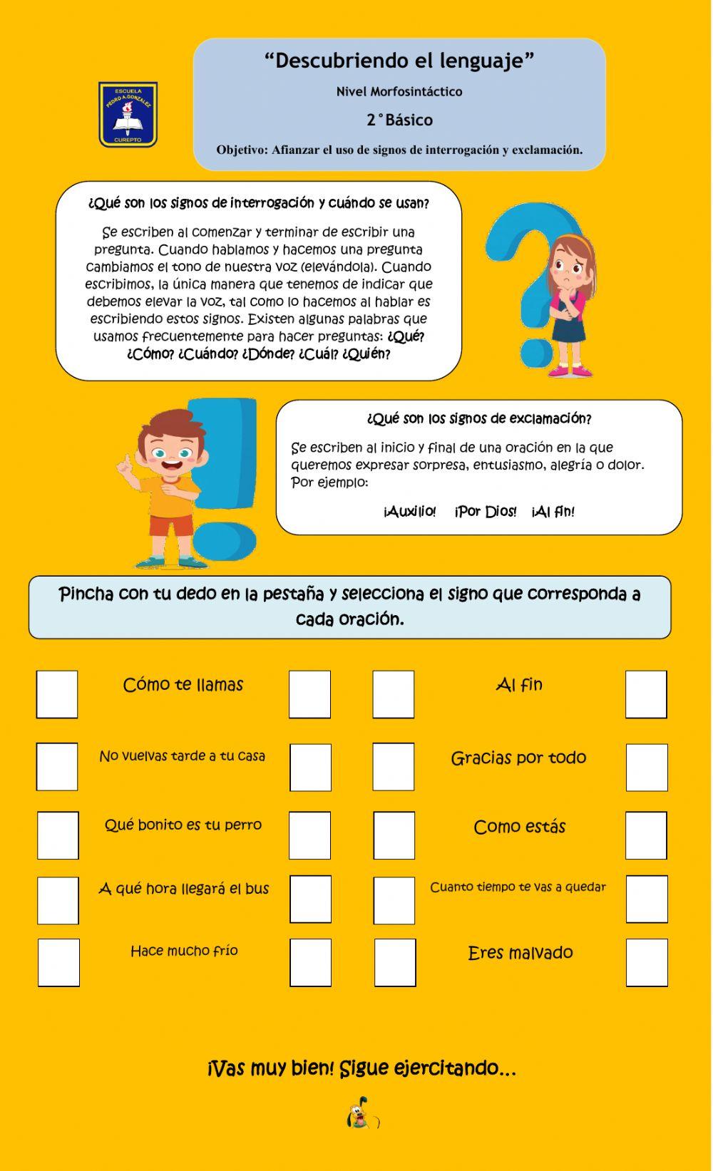 Signos de interrogación y exclamación