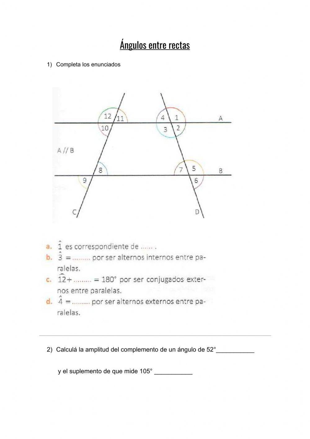 Angulos entre paralelas