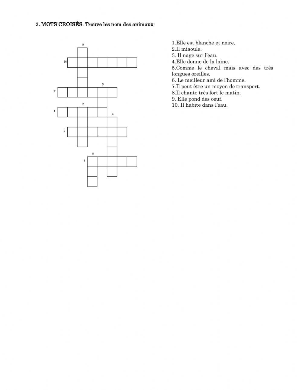 Les animaux  et leurs petits