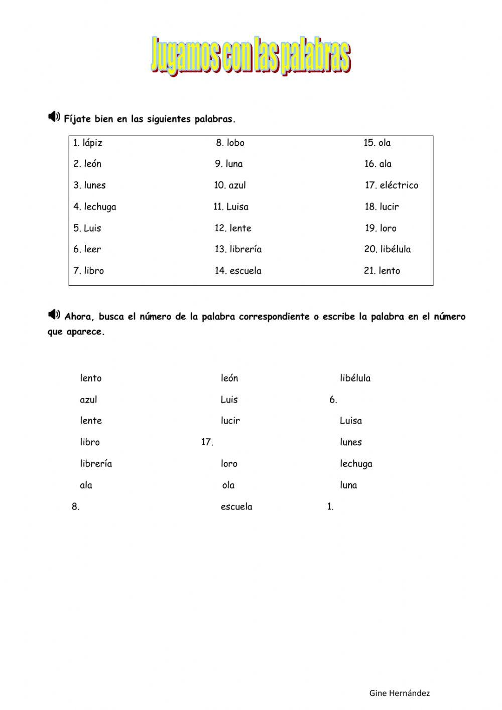 Jugamos con las palabras.