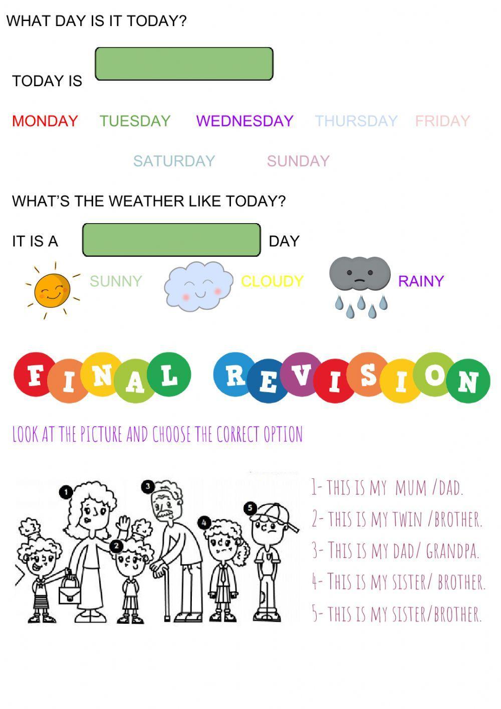 Family members and adjectives