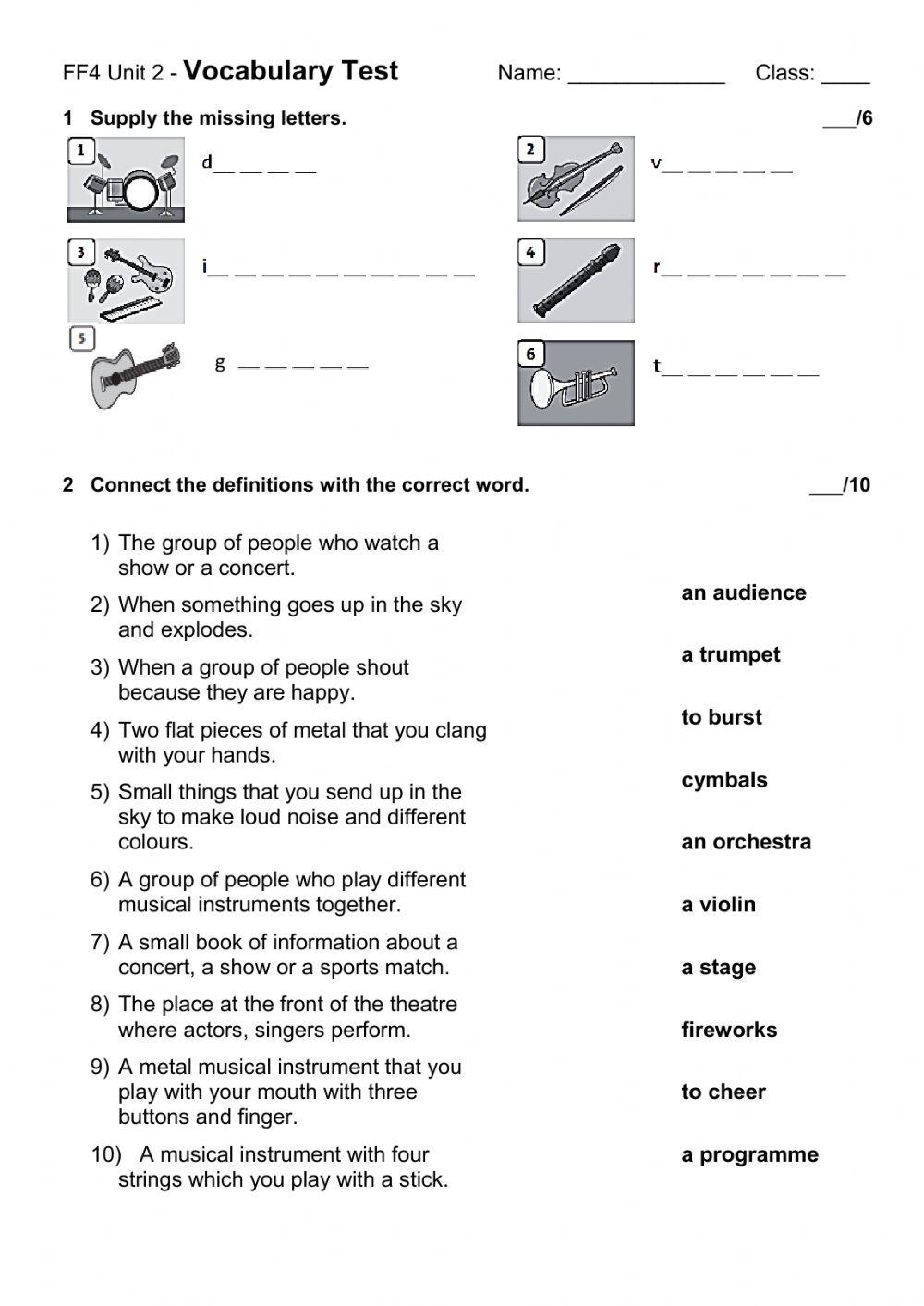 FF4 Unit 2 Vocabulary