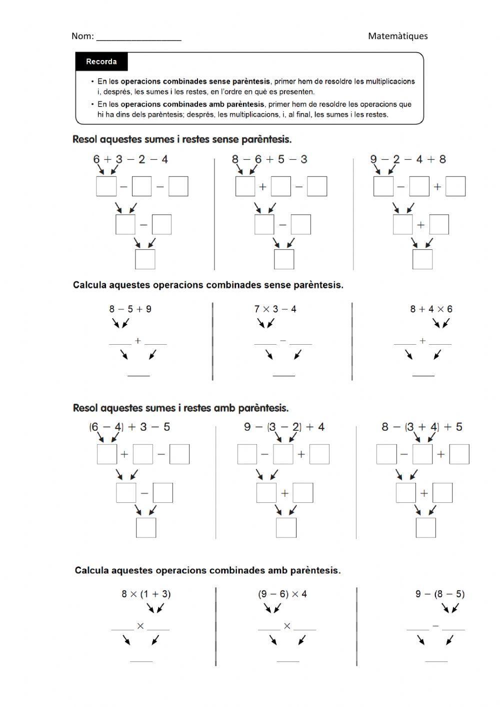 Operacions combinades