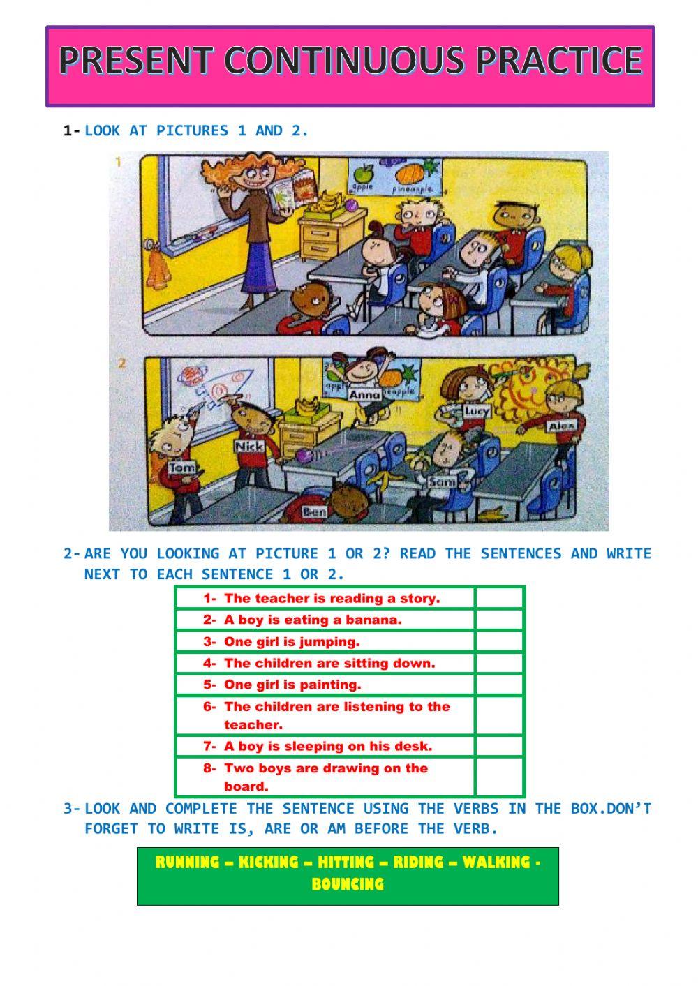 Present continuous practice