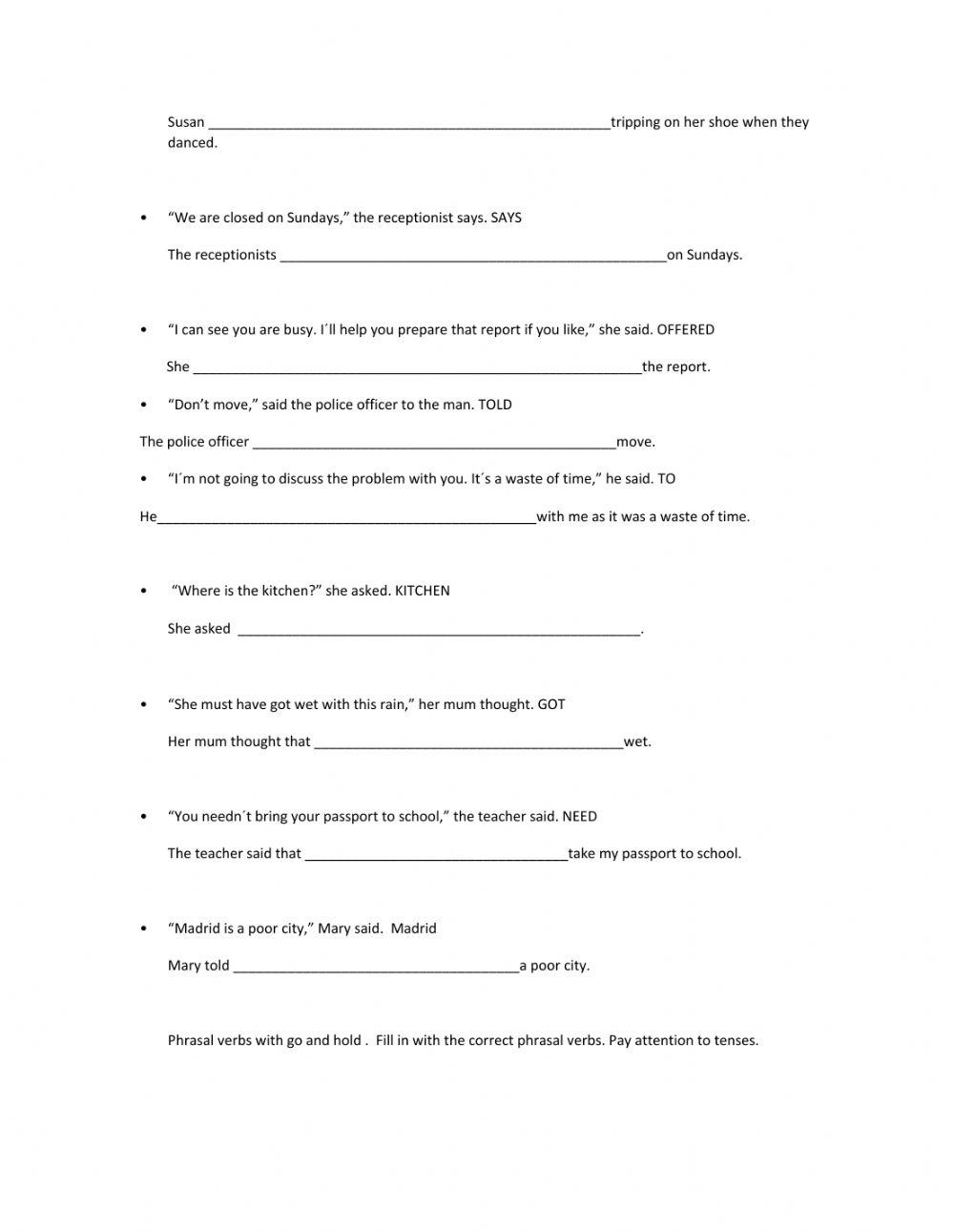 REPORTED SPEECH FIRST CERTIFICATE 