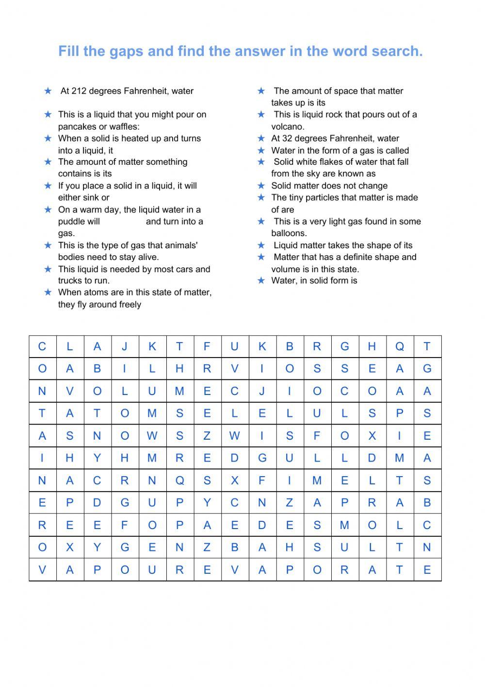Matter word search