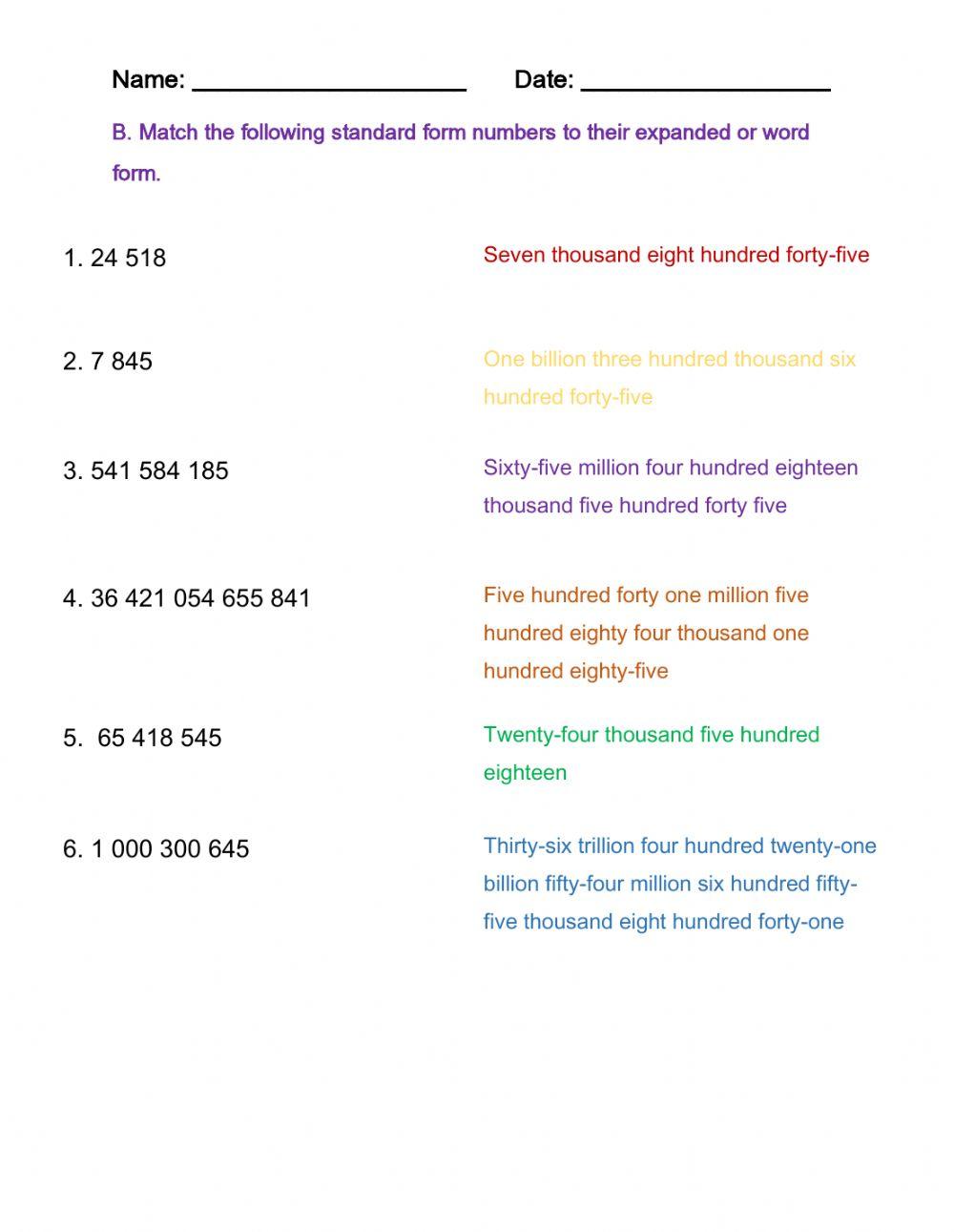 Place Value- Comparing and Ordering Numbers