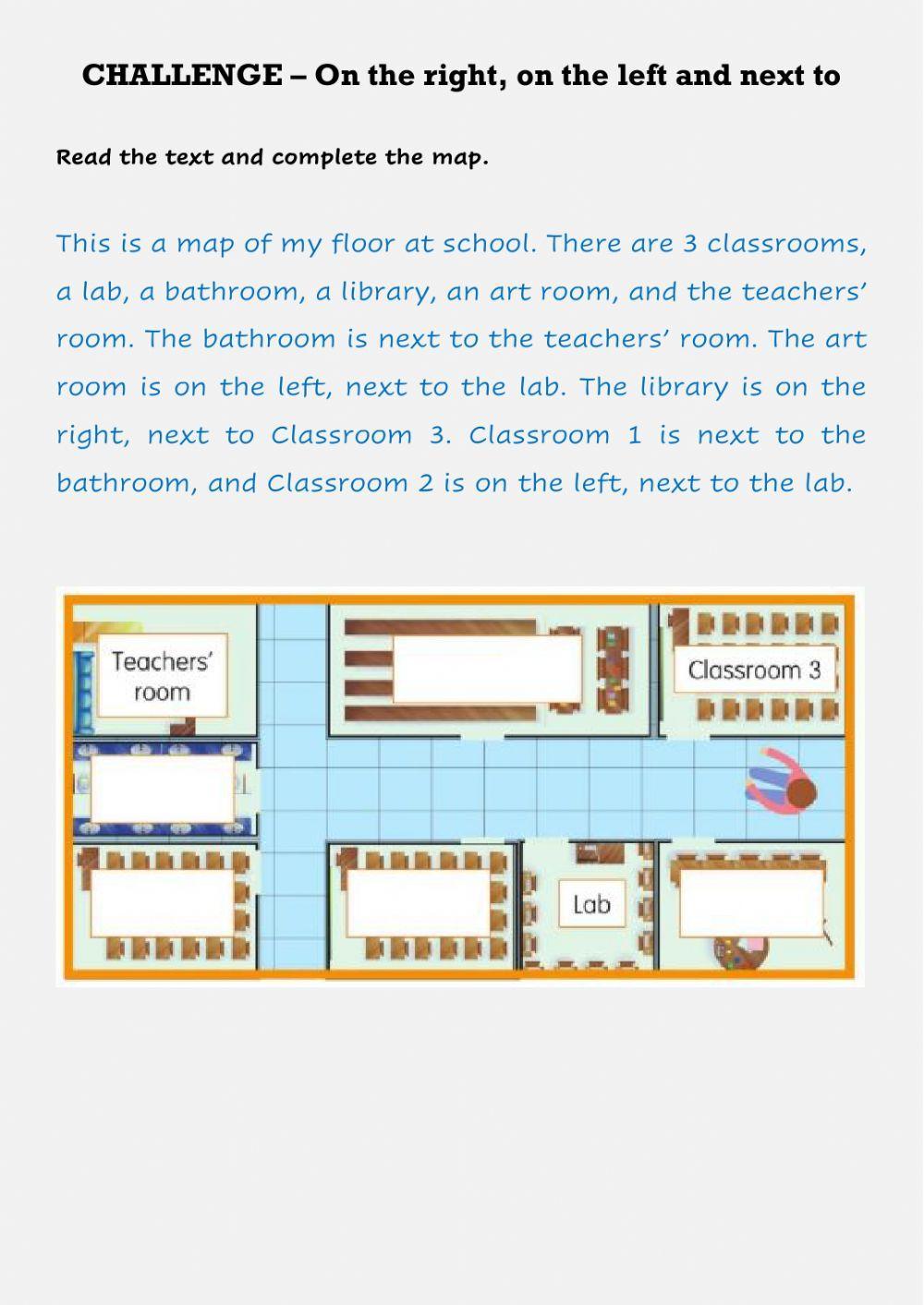 Vocabulary - On the right, left, next to