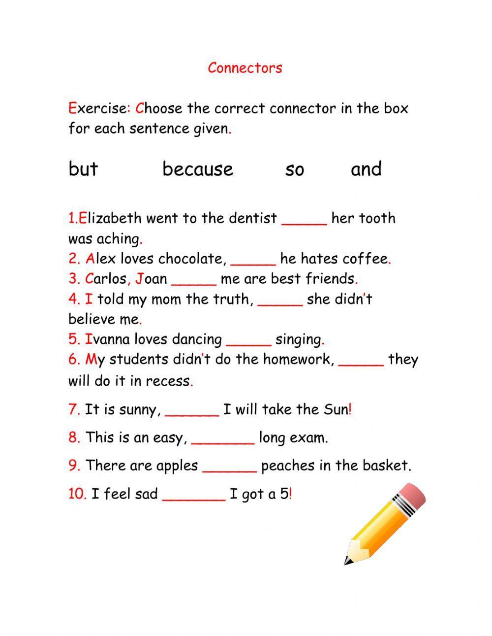 423232 connectors missamalia liveworksheets