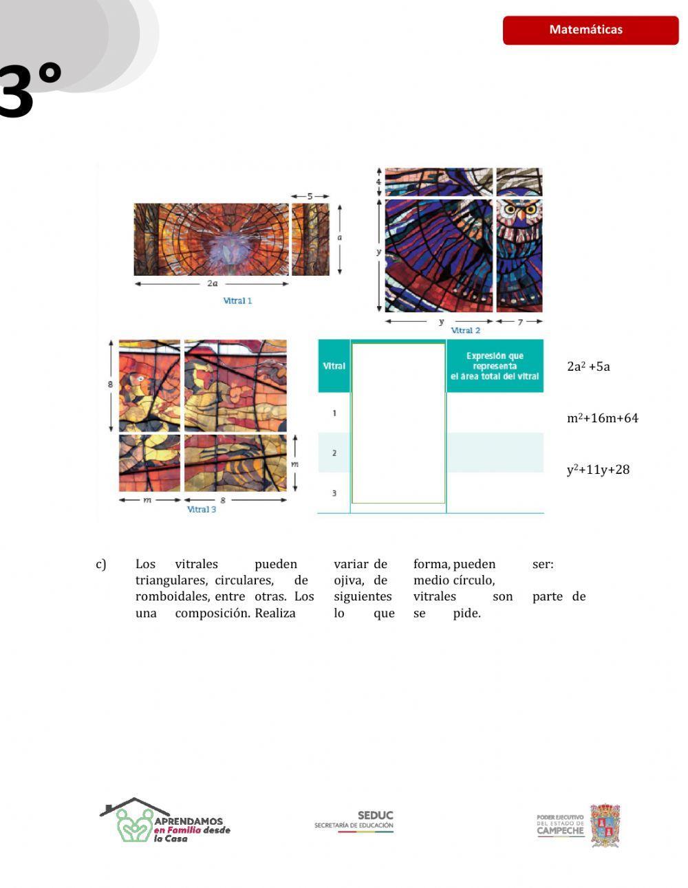 Áreas y perímetros con expresiones algebraicas