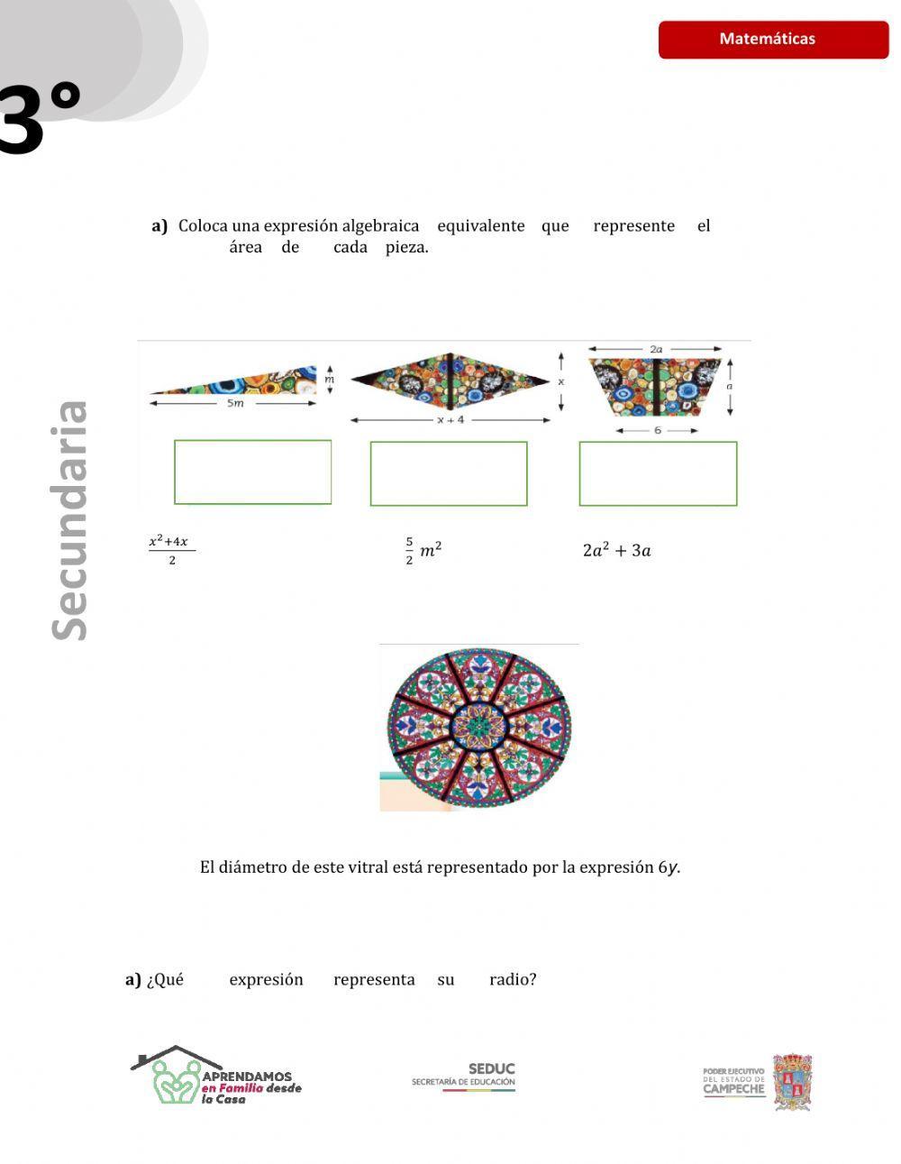 Áreas y perímetros con expresiones algebraicas