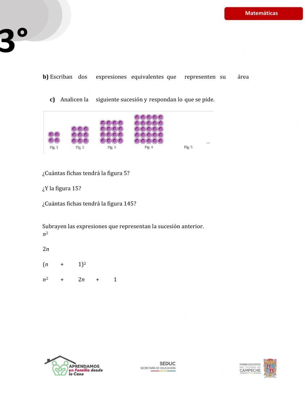 Áreas y perímetros con expresiones algebraicas