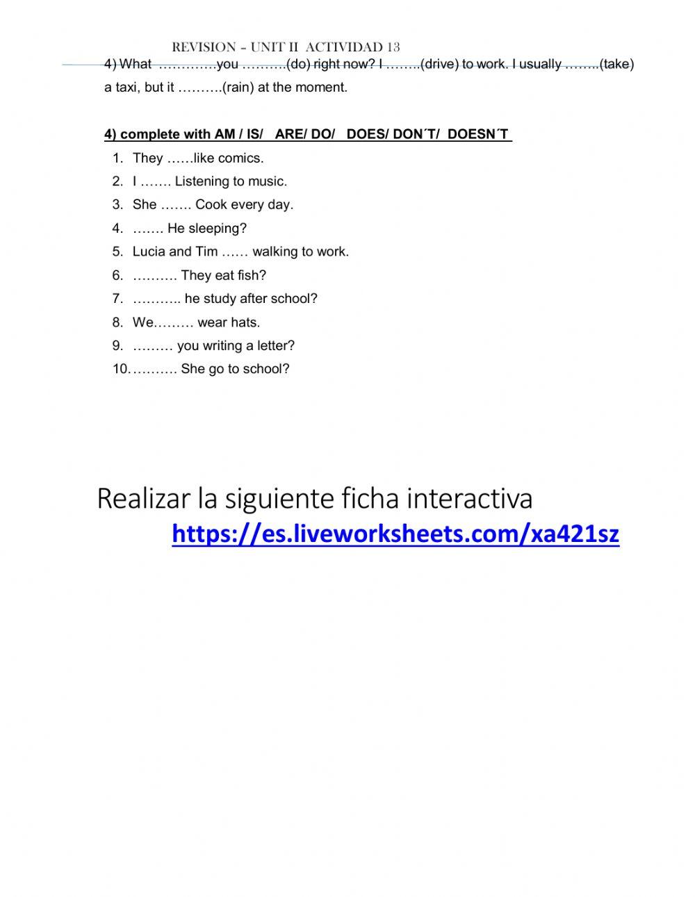 Present Continuous and Present Simple