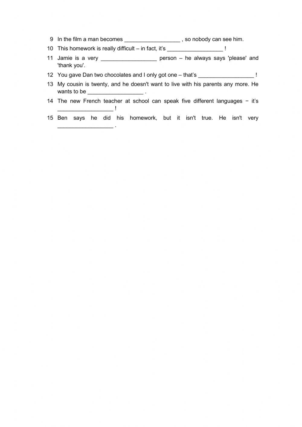 SHORT TEST UNIT 3D and E