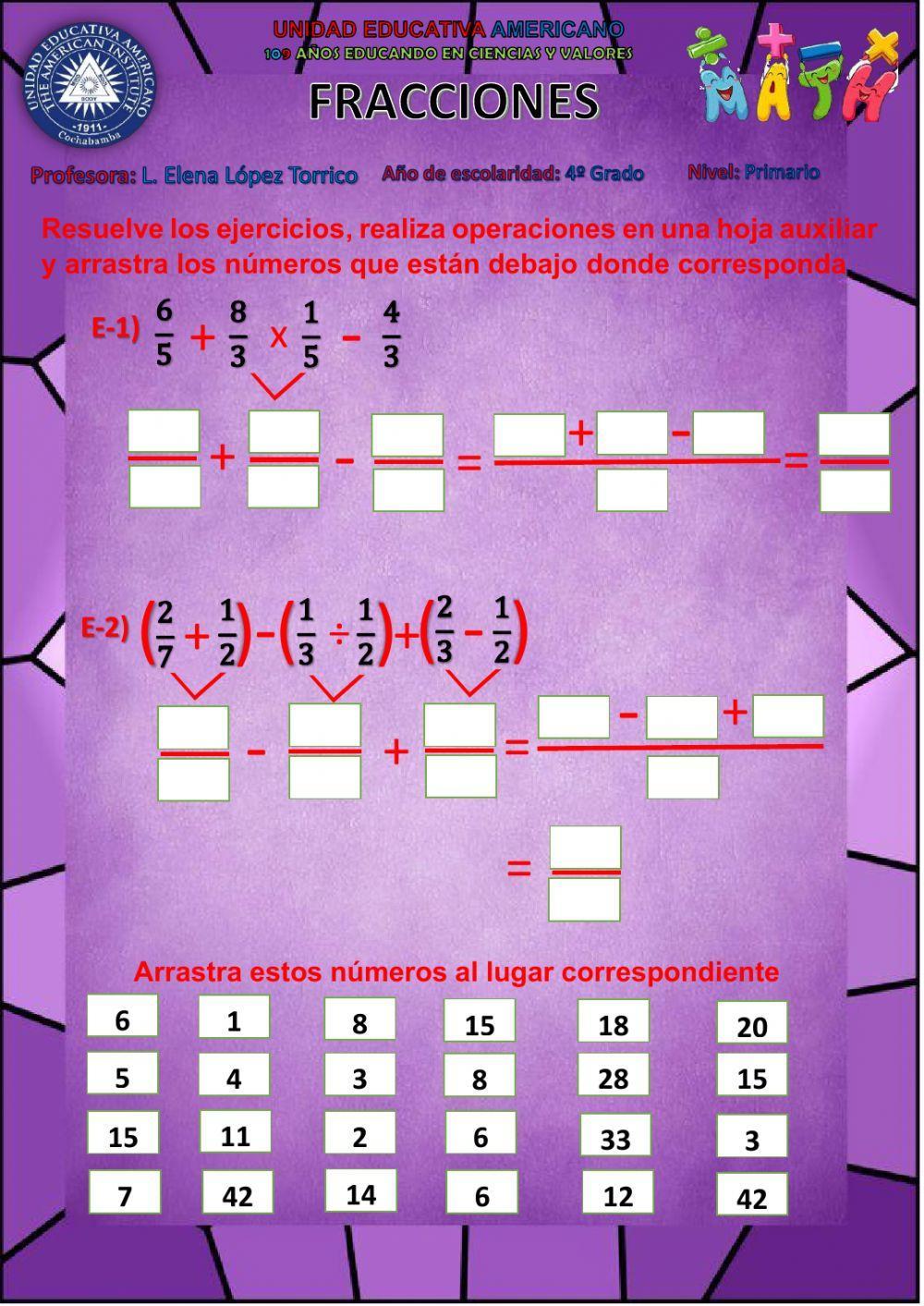 Operaciones combinadas de fracciones