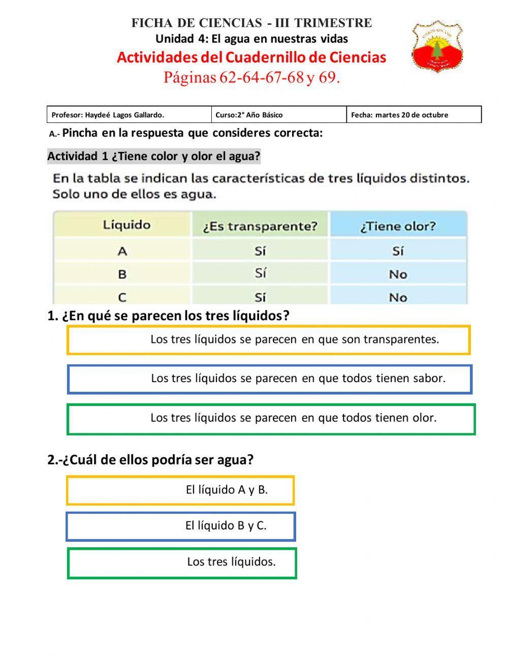 Propiedades y características del agua
