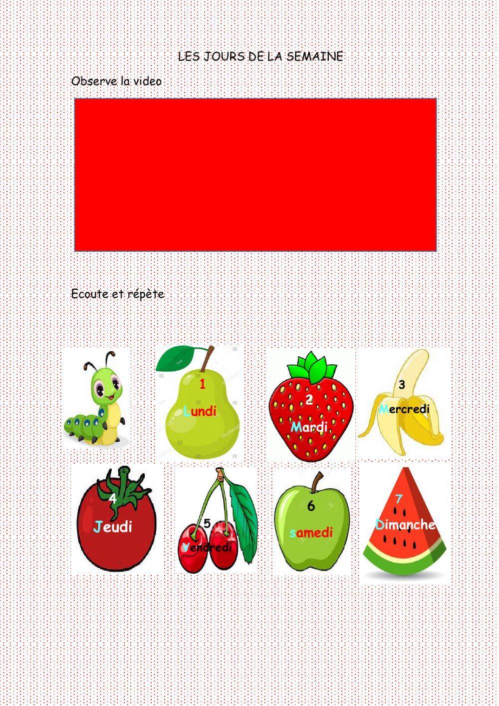 Les jours de la semain