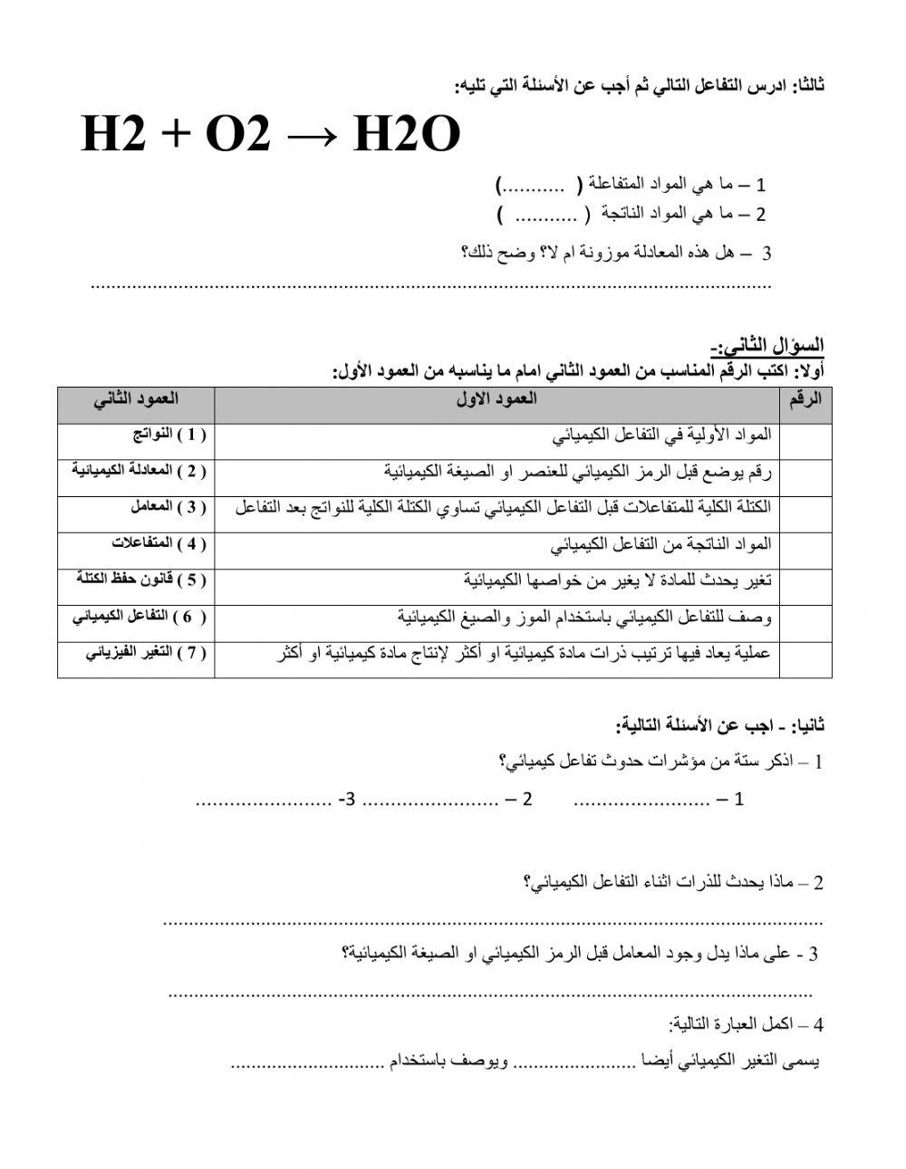 فهم التفاعلات الكيميائية فهم التفاعلات الكيميائية