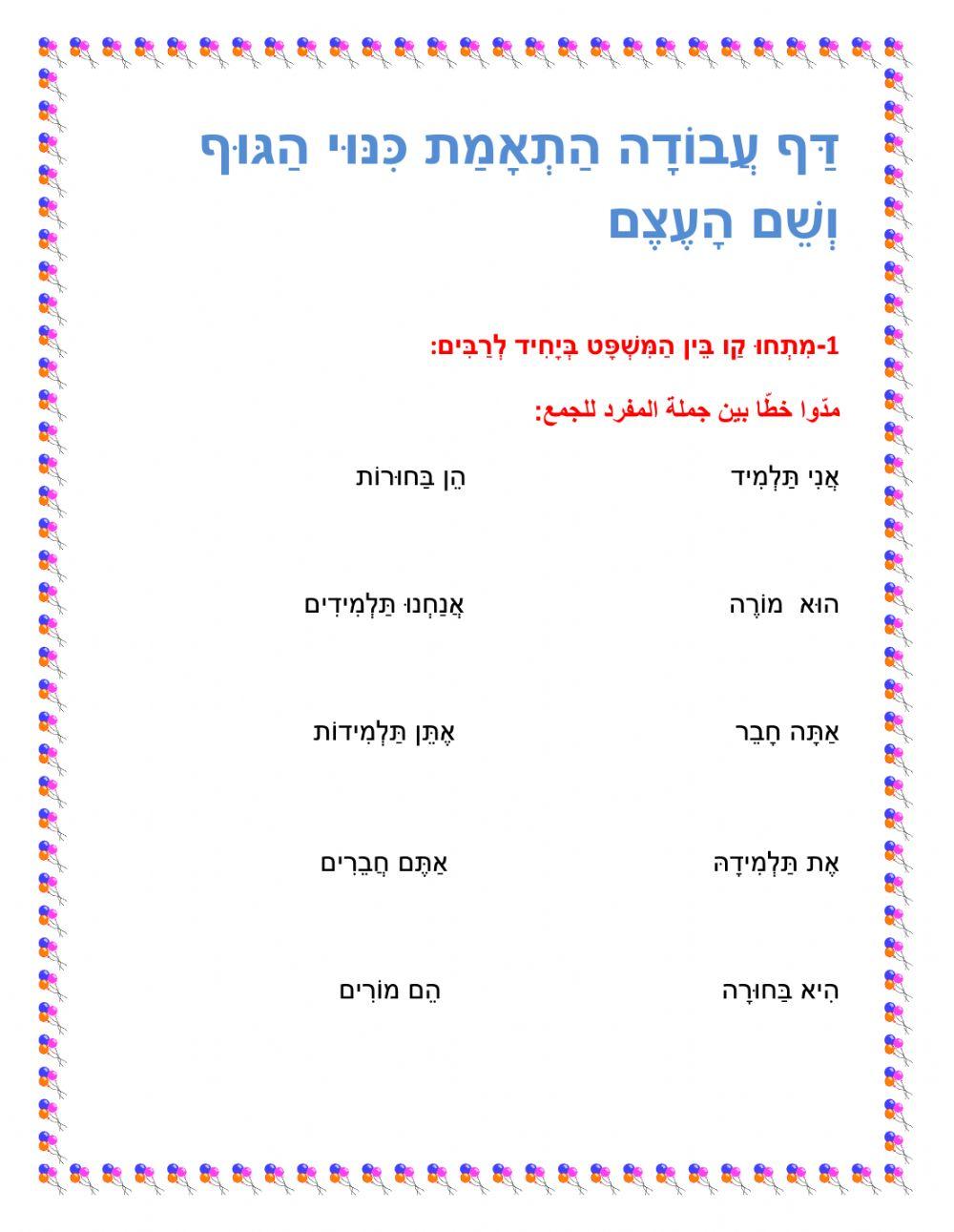 התאמת כינוי גוף לשם