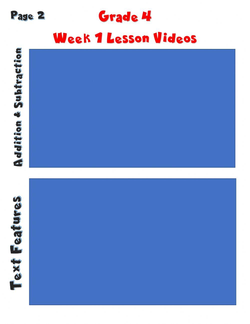 Video Links For Various Lessons