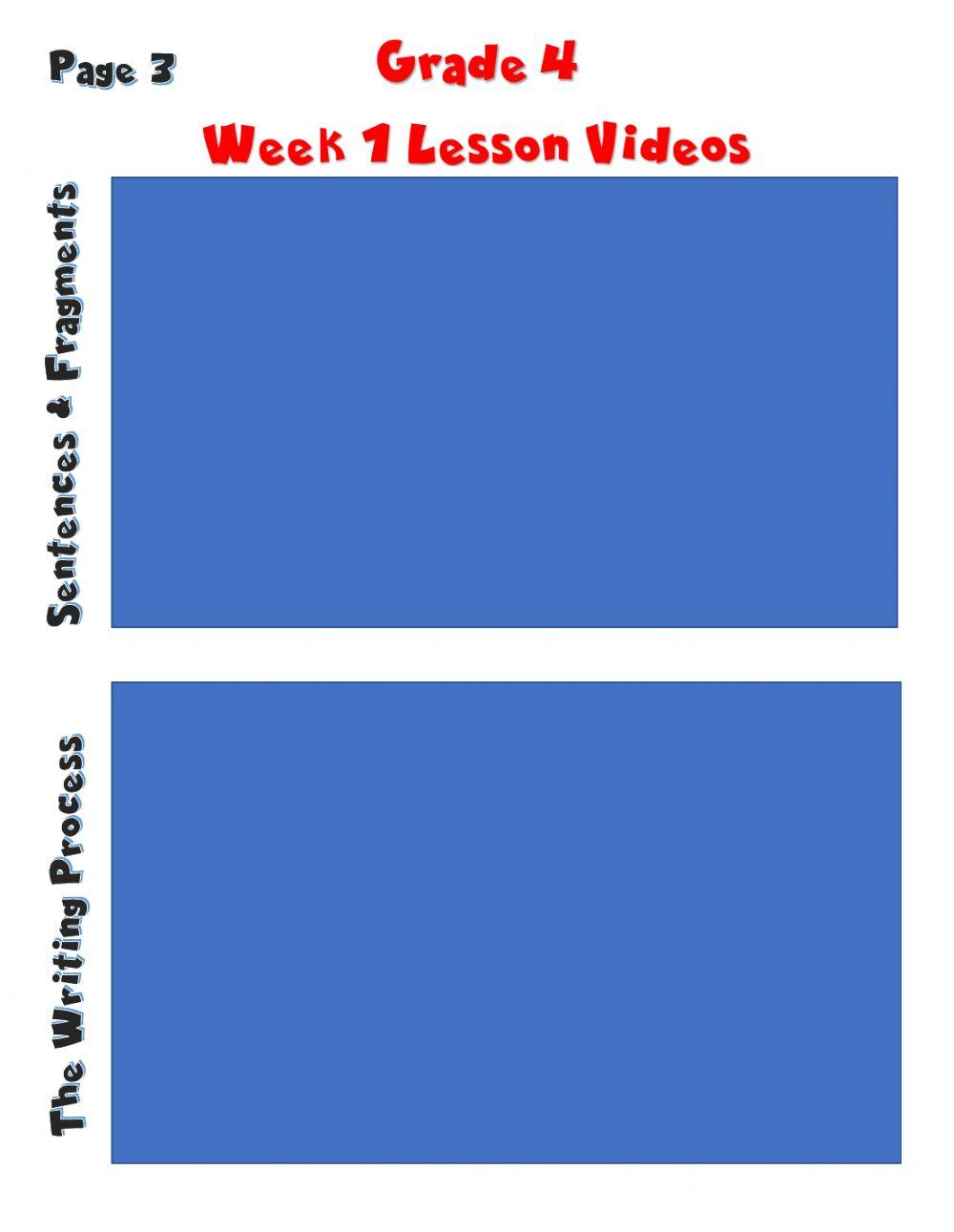 Video Links For Various Lessons