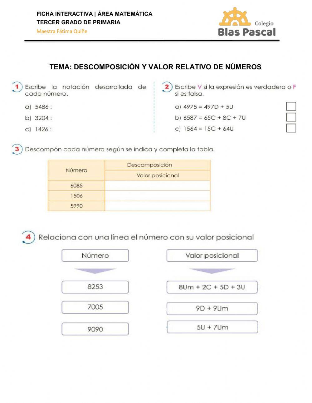 Descomposición de números