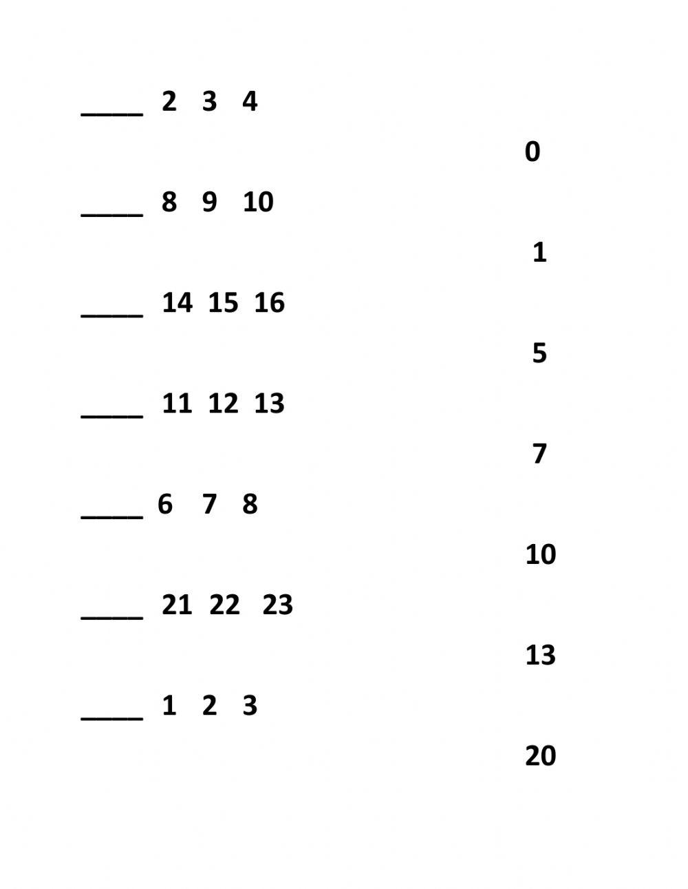 Numbers - Before, After, & In Between