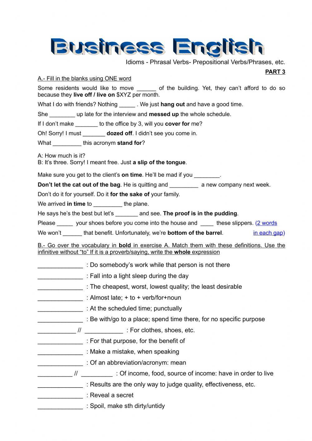 Business English Ph Verbs and Others -3