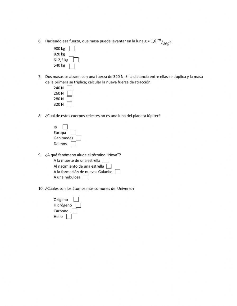 Prueba interactiva de matemáticas para grado 11°
