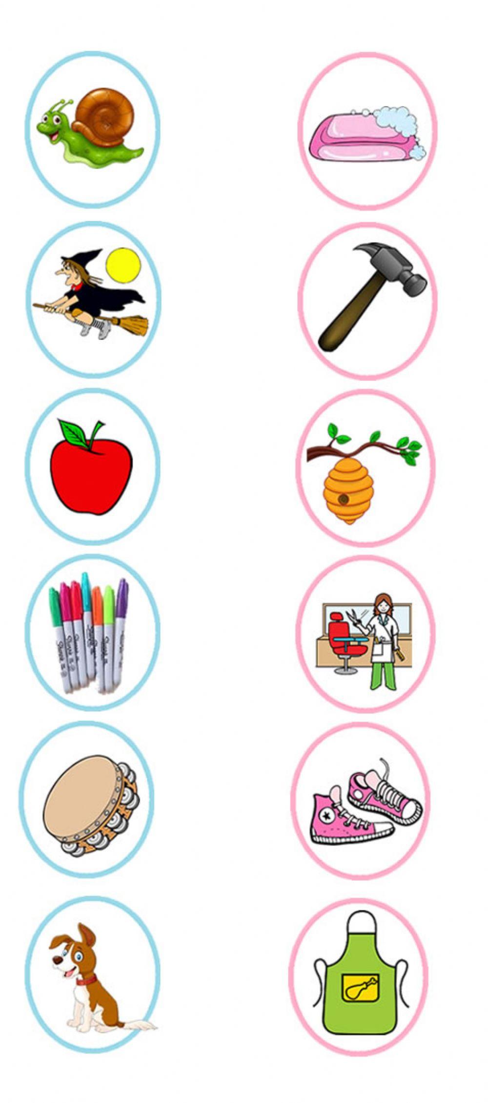 Unir las palabras que contengan sílabas en común