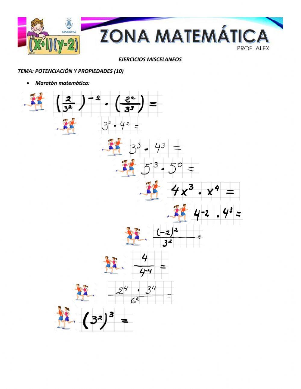 Propiedades de potenciación