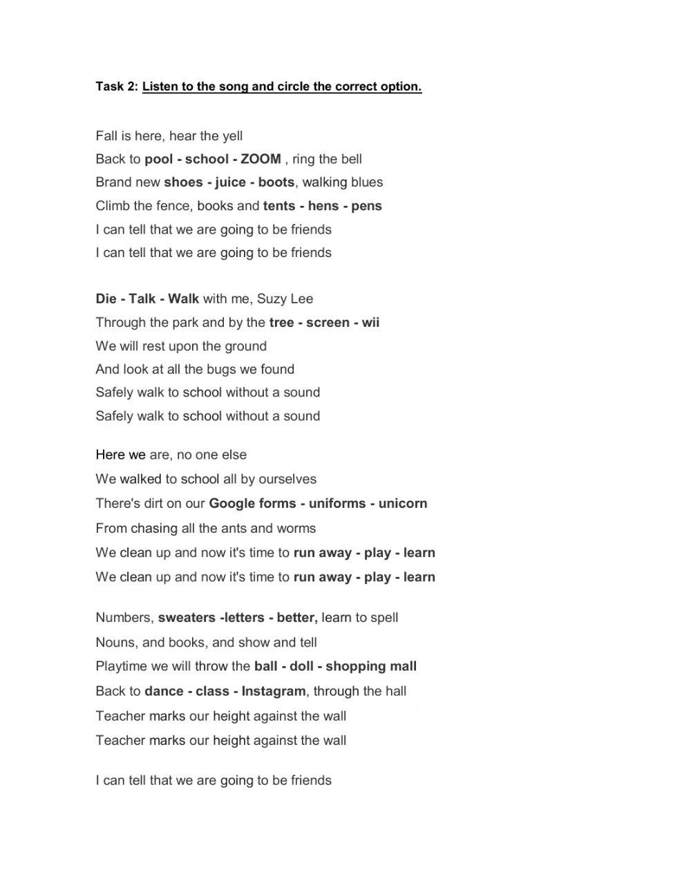 Choose the correct option