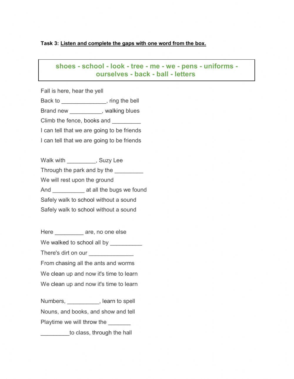 Complete with the words from the box