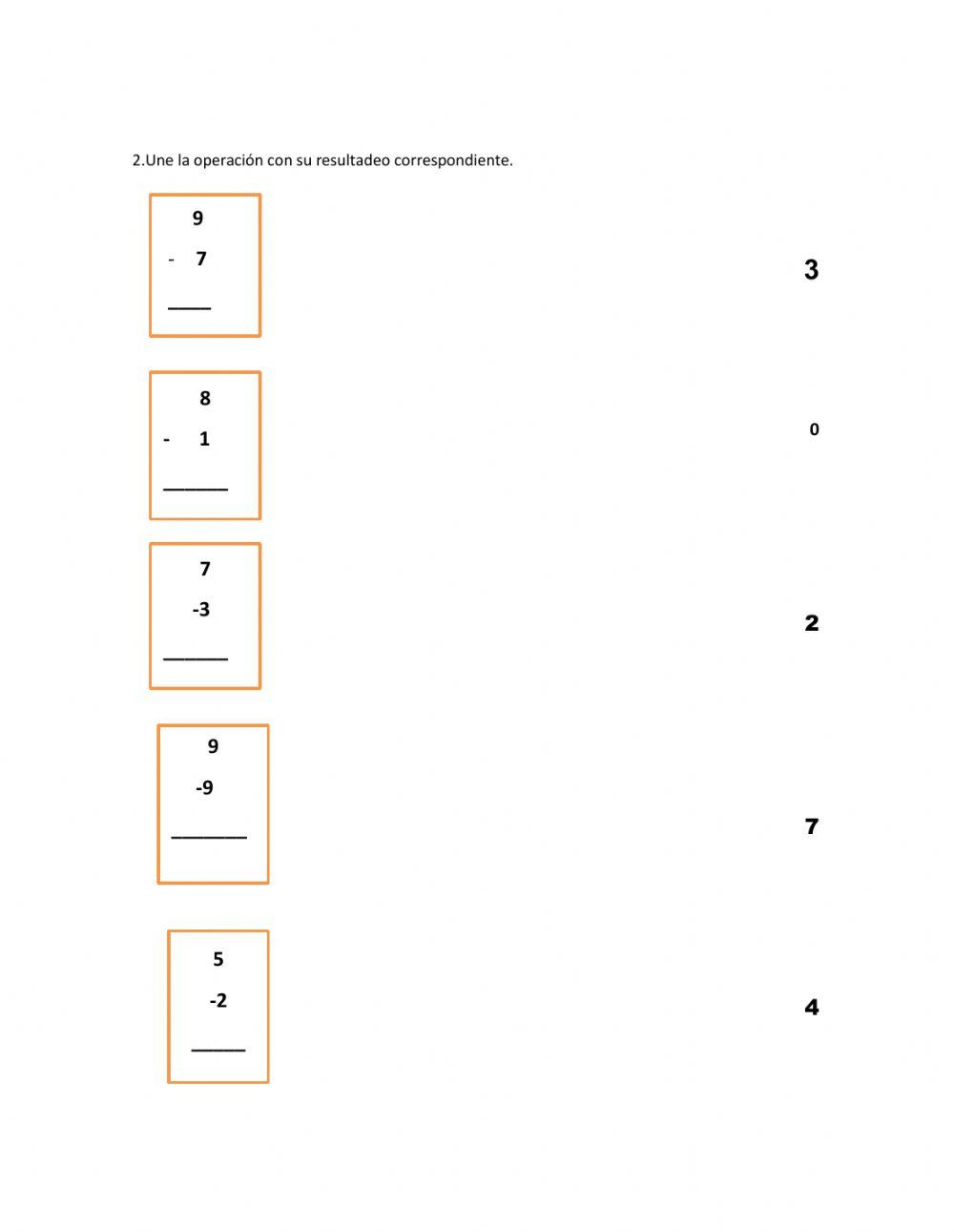 Resta interactive exercise for primer grado | Live Worksheets