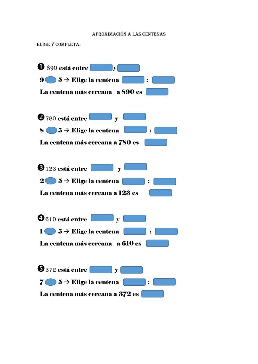 Aproximaciones a las centenas