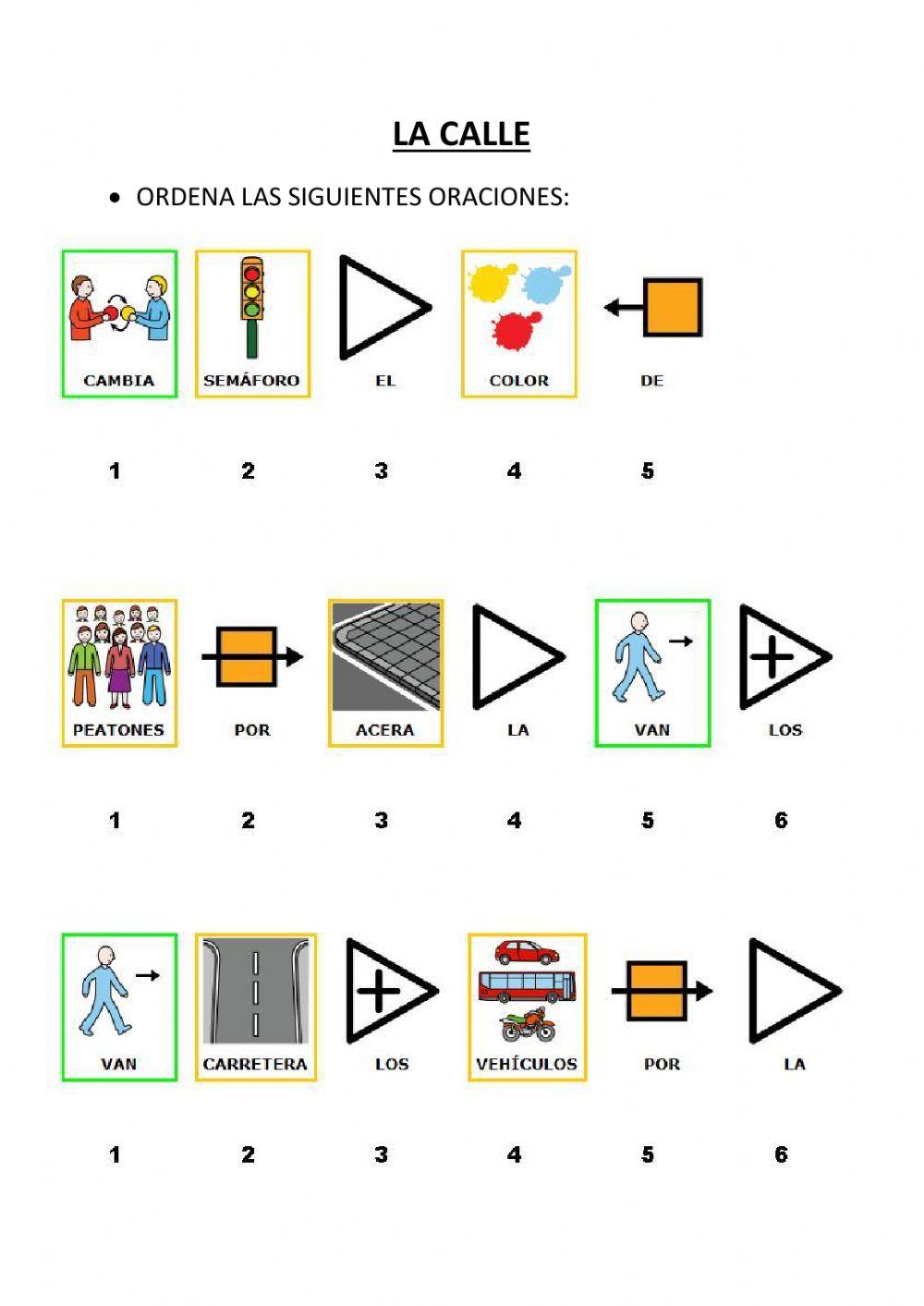 Ordenar Oraciones LA CALLE