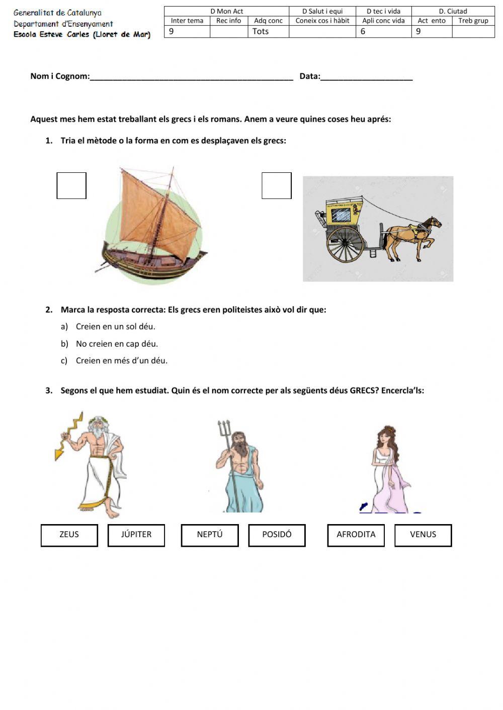 Prova grecs i romans