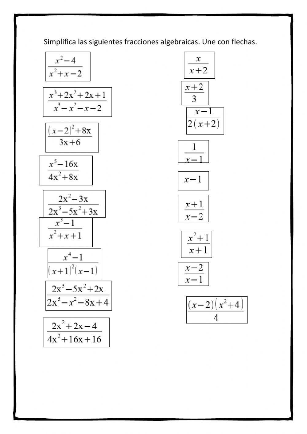AMP-Simplificación de fracciones algebraicas
