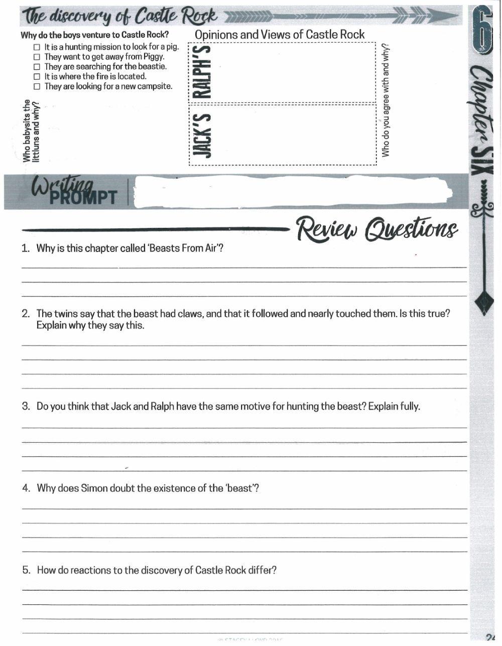 Lord of the Flies ch. 6 worksheet