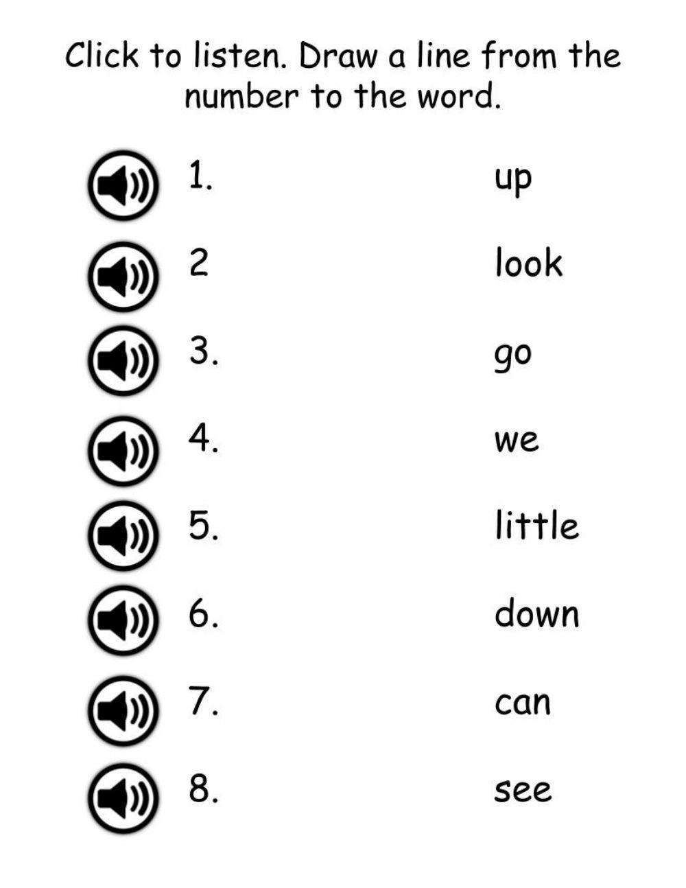 Dolch Words Matching 3