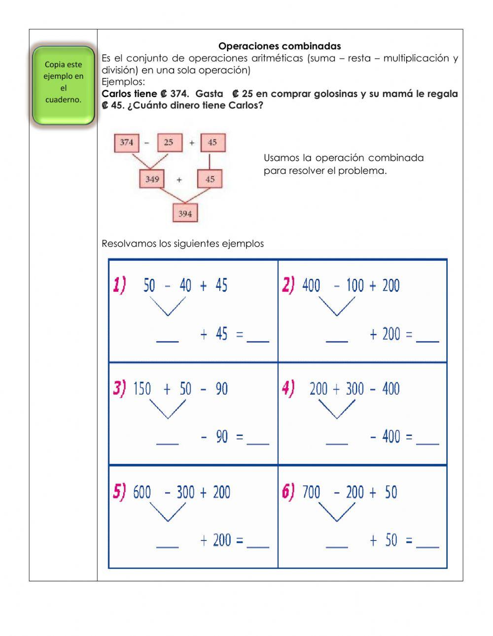 Operaciones combinadas