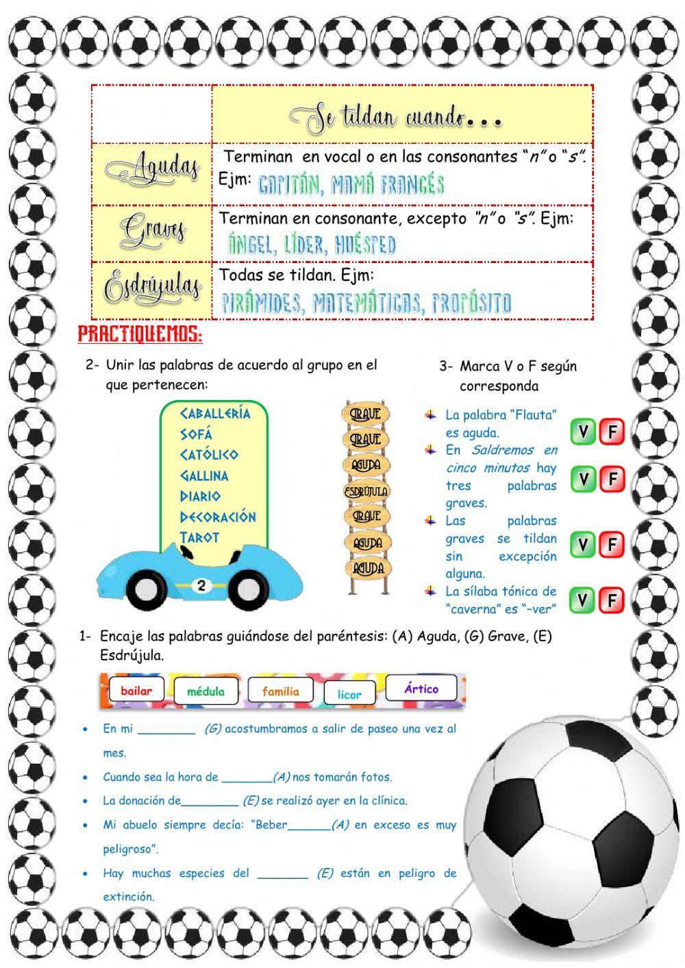 Las palabras agudas, graves y esdrújulas