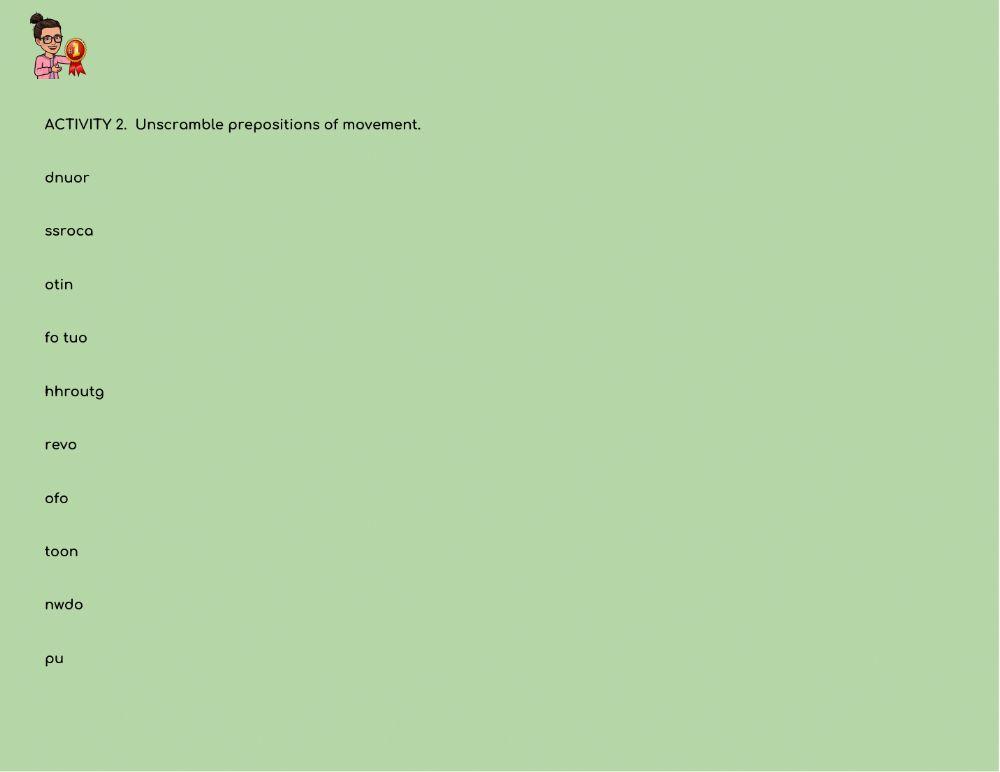 Prepositions of movement