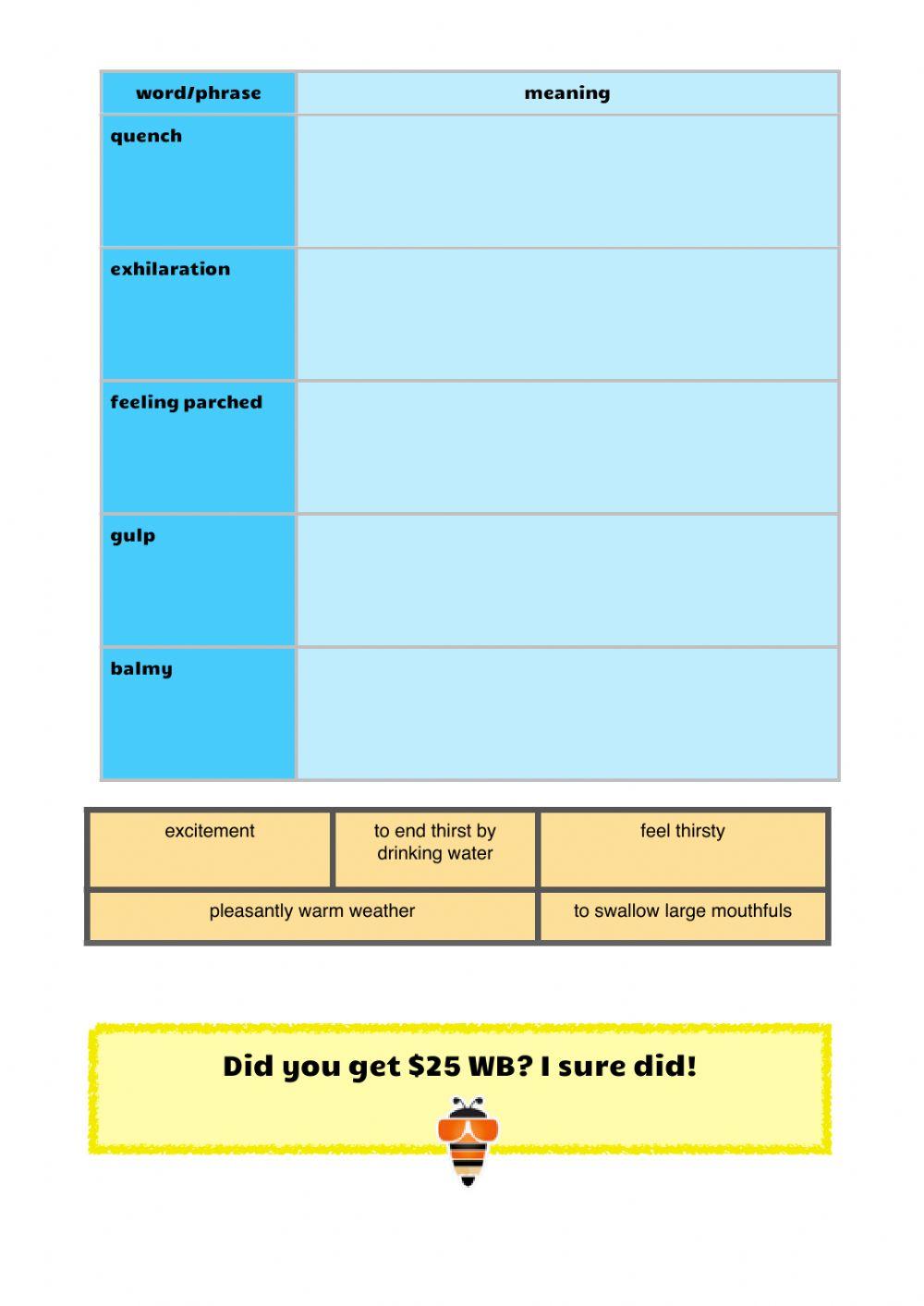Vocabulary workbook p1 Part B