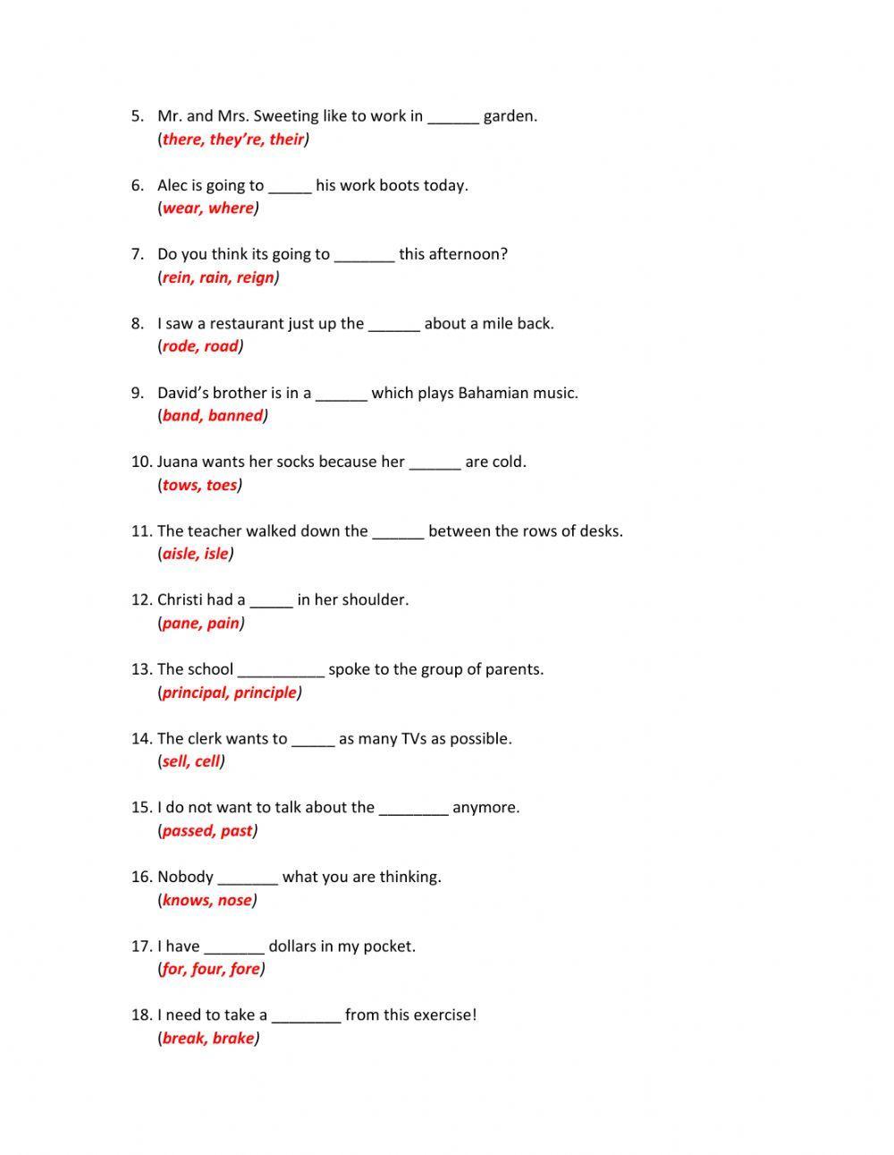 Homonyms, Homophones and Homographs