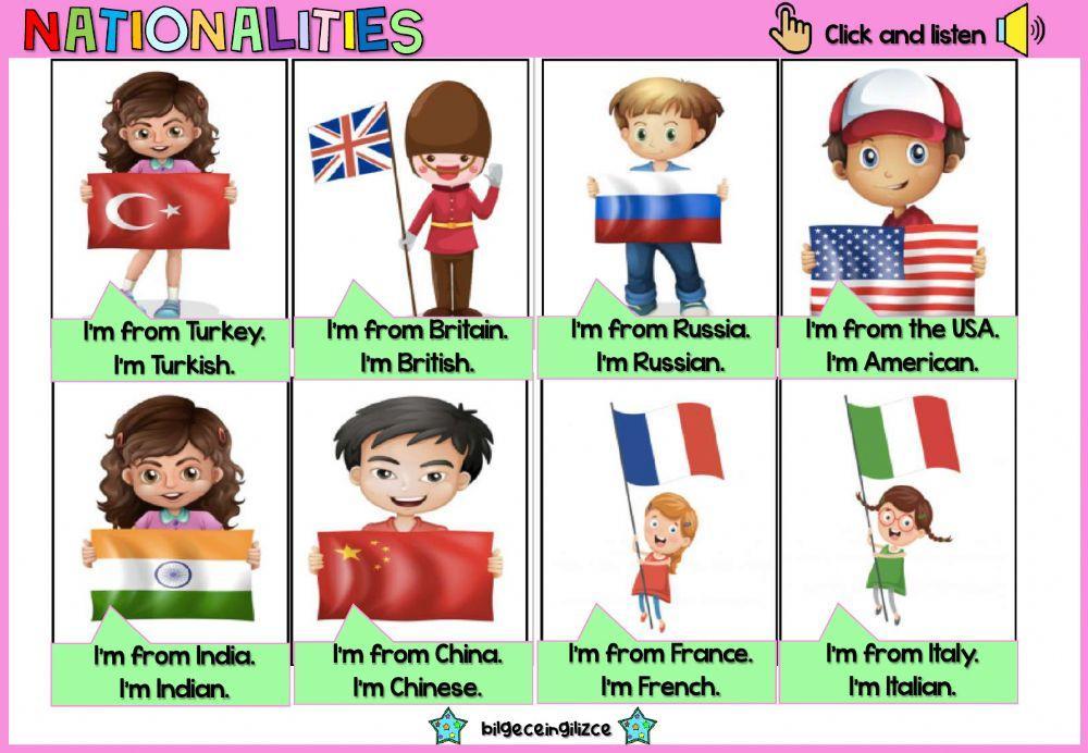 Nationalities (Click and Listen)